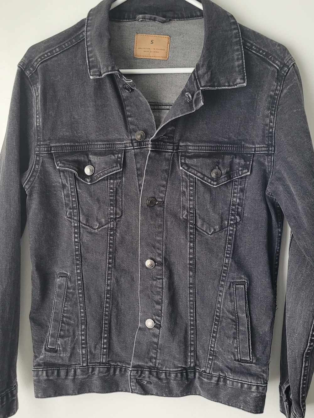 Threadfast Apparel Style 370J Faded Black Unisex Denim Trucker Jacket Size S
